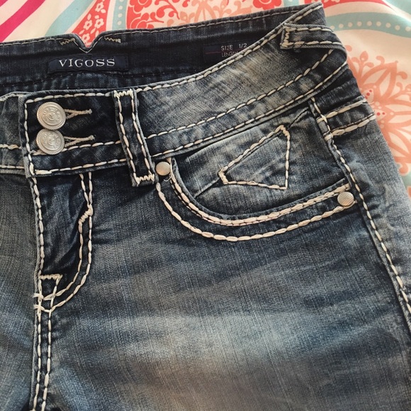 VIGOSS SZ 1/2 THE CHELSEA DENIM CAPRI LENGTH 21 - Picture 11 of 13